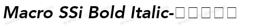 Macro SSi Bold Italic字体转换